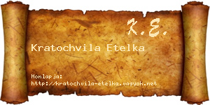 Kratochvila Etelka névjegykártya