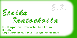 etelka kratochvila business card